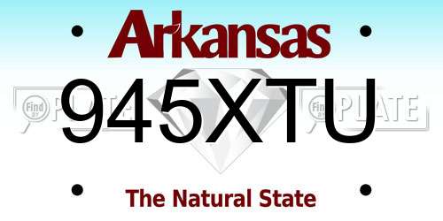 945XTU Arkansas License Plate