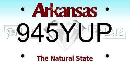 945YUP Arkansas License Plate