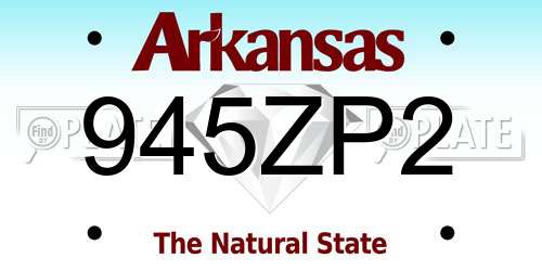 945ZP2 Arkansas License Plate