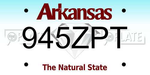 945ZPT Arkansas License Plate