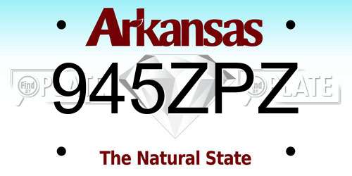 945ZPZ Arkansas License Plate