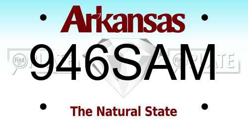 946SAM Arkansas License Plate