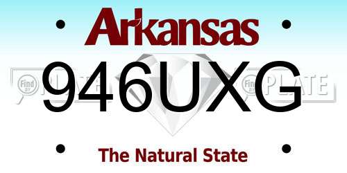 946UXG Arkansas License Plate