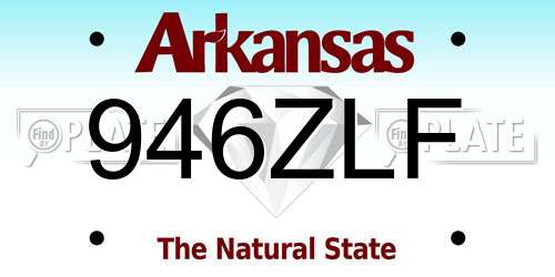 946ZLF Arkansas License Plate