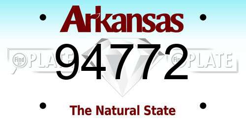 94772 Arkansas License Plate