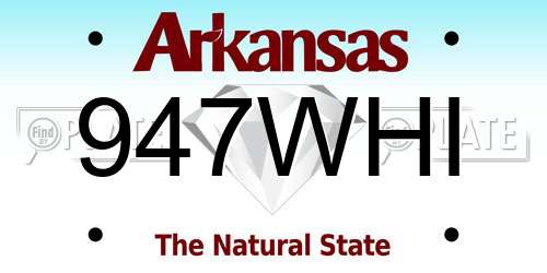 947WHI Arkansas License Plate