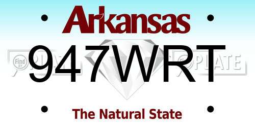 947WRT Arkansas License Plate