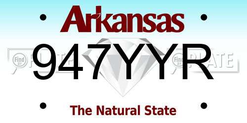 947YYR Arkansas License Plate