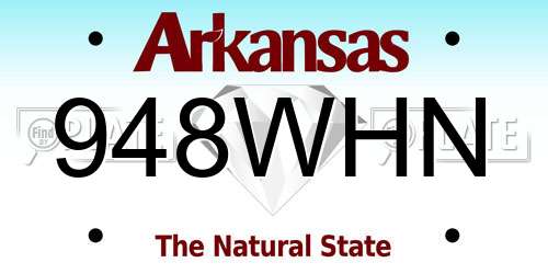 948WHN Arkansas License Plate