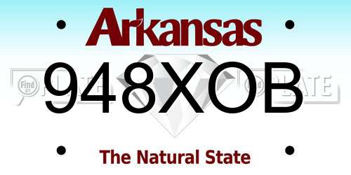948XOB Arkansas License Plate