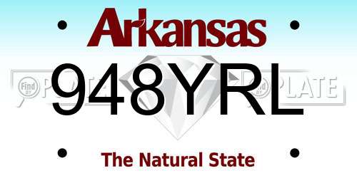 948YRL Arkansas License Plate