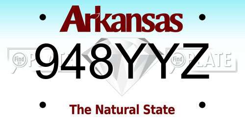 948YYZ Arkansas License Plate