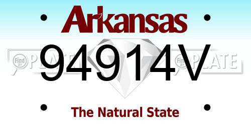 94914V Arkansas License Plate