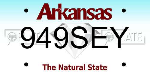 949SEY Arkansas License Plate