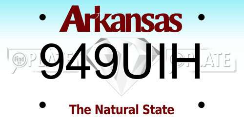 949UIH Arkansas License Plate