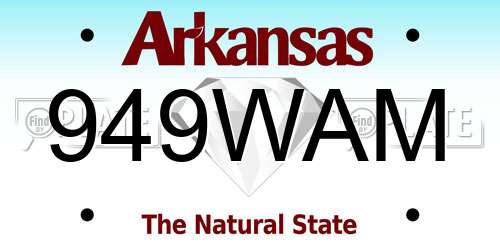 949WAM Arkansas License Plate