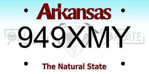 949XMY Arkansas License Plate