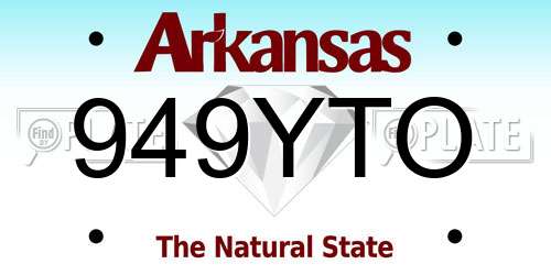 949YTO Arkansas License Plate