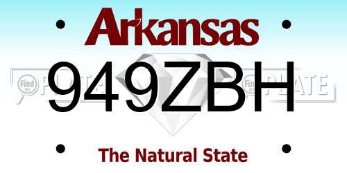 949ZBH Arkansas License Plate
