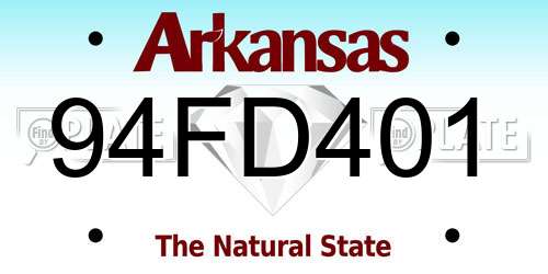 94FD401 Arkansas License Plate