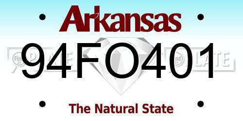 94FO401 Arkansas License Plate