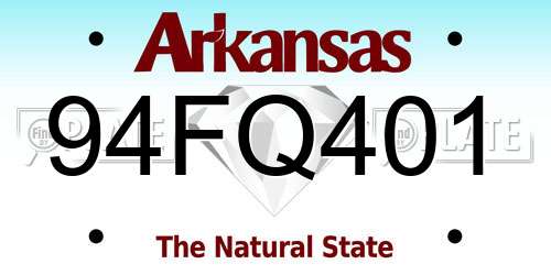 94FQ401 Arkansas License Plate