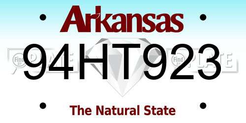 94HT923 Arkansas License Plate