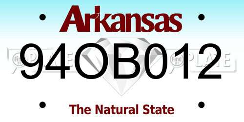 94OB012 Arkansas License Plate