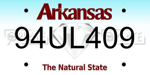 94UL409 Arkansas License Plate