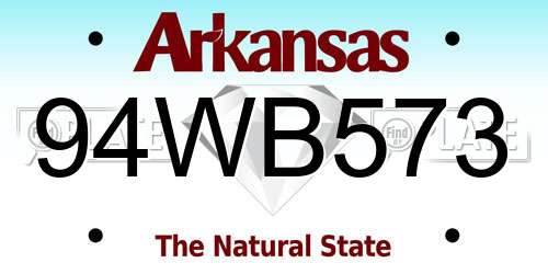 94WB573 Arkansas License Plate