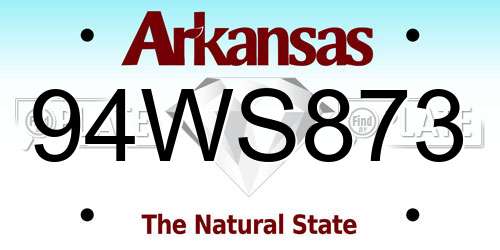 94WS873 Arkansas License Plate
