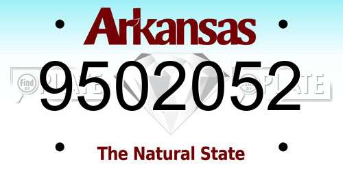 9502052 Arkansas License Plate