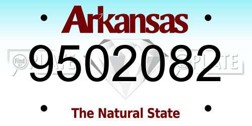 9502082 Arkansas License Plate