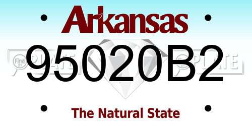 95020B2 Arkansas License Plate