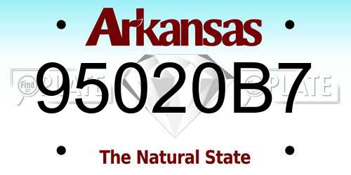 95020B7 Arkansas License Plate