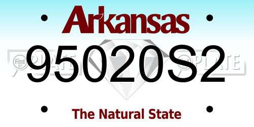95020S2 Arkansas License Plate