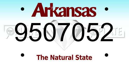9507052 Arkansas License Plate