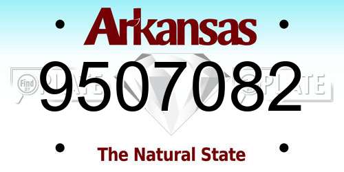 9507082 Arkansas License Plate
