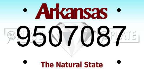 9507087 Arkansas License Plate
