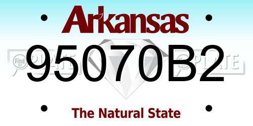 95070B2 Arkansas License Plate