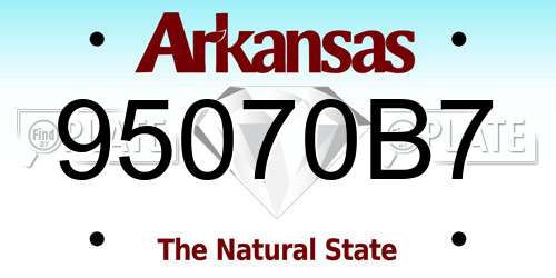 95070B7 Arkansas License Plate