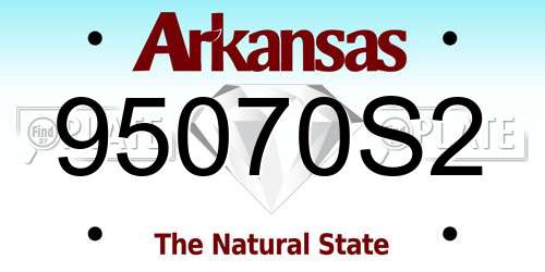 95070S2 Arkansas License Plate