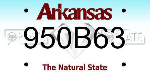 950B63 Arkansas License Plate