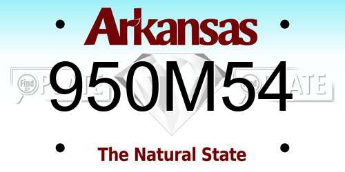 950M54 Arkansas License Plate