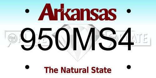 950MS4 Arkansas License Plate
