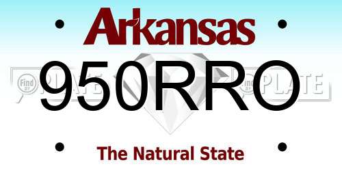 950RRO Arkansas License Plate