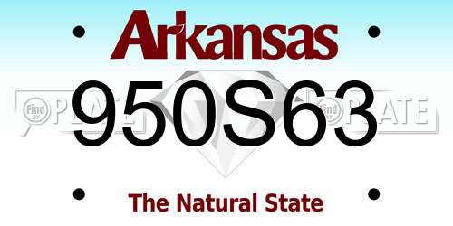 950S63 Arkansas License Plate