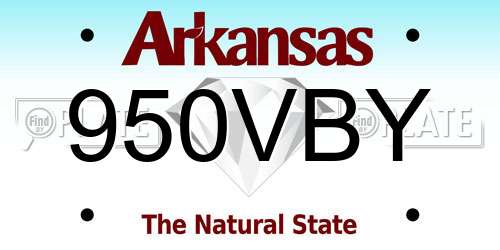 950VBY Arkansas License Plate