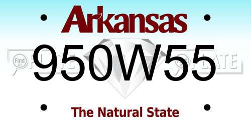 950W55 Arkansas License Plate