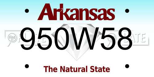 950W58 Arkansas License Plate